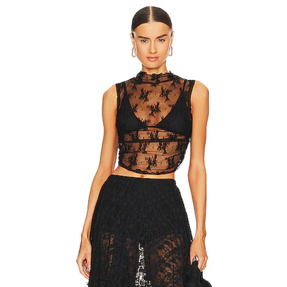 Free People X Intimately FP Solid Nice Try Muscle Top in Black